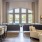 framed windows with pool views in clubhouse